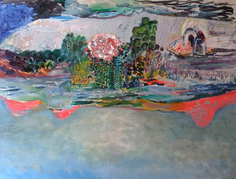 770x585 Saatchi Art Water Garden Painting By Shinichi Imanaka - Water Garden Painting