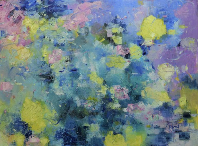 770x567 Saatchi Art Water Garden Painting By Cate Ramey - Water Garden Painting