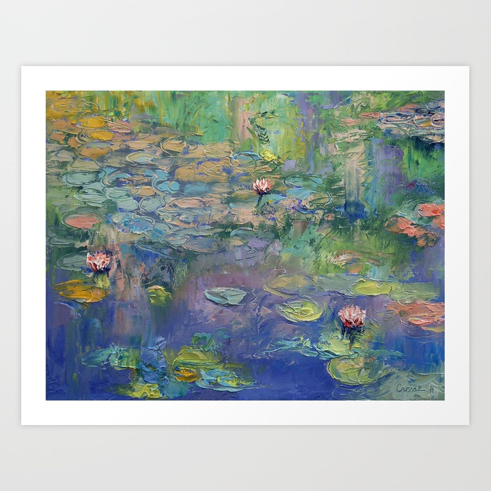 700x700 Water Garden Art Print By Michaelcreese Society6 - Water Garden Painting