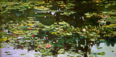 386x190 Water Garden By Susiehyer - Water Garden Painting