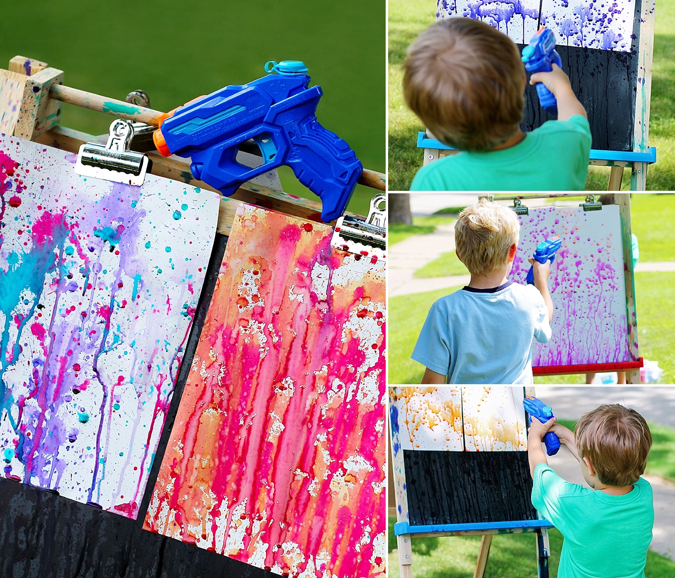 1360x1166 Thrill Your Kids With Colorful Squirt Gun Painting - Water Gun Painting