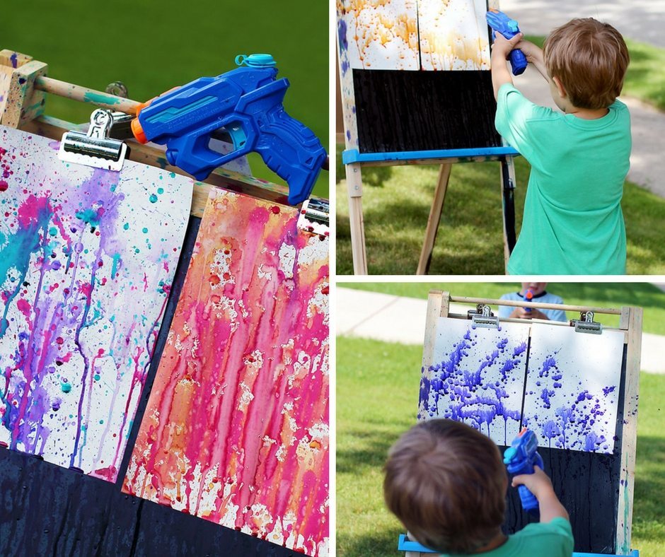 940x788 Painting For Kids Abstract Style Using A Water Gun - Water Gun Painting