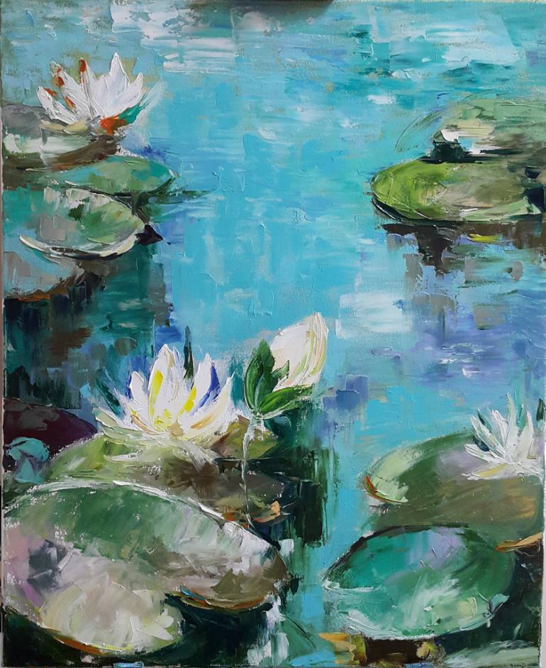 770x941 Saatchi Art Water Lilies Painting By Olga Tyshchenko - Water Lilies Painting