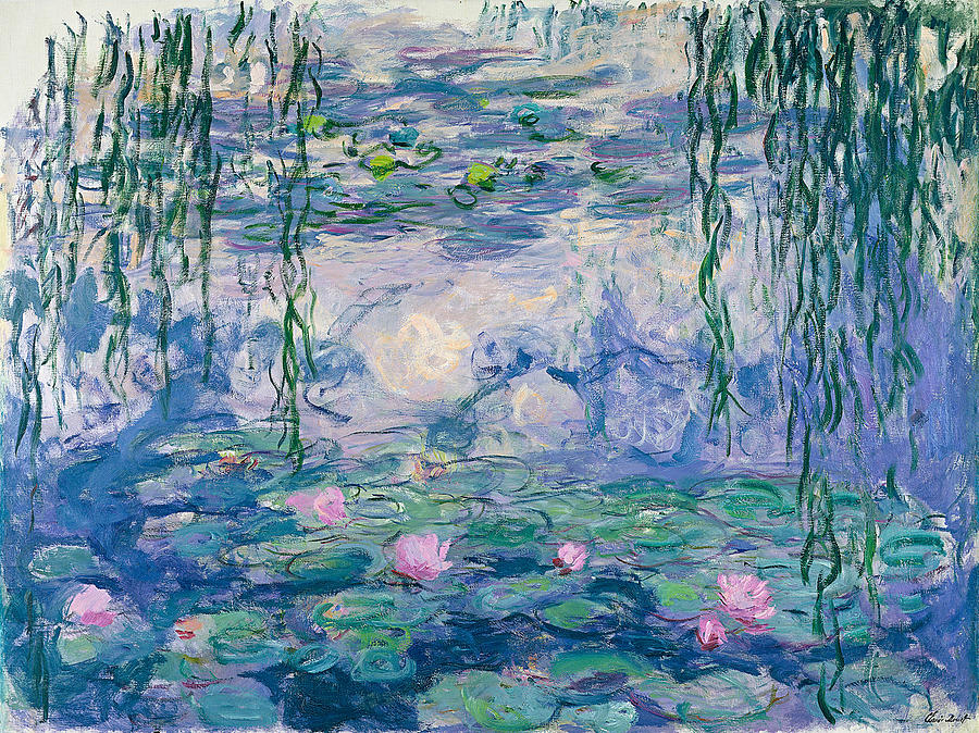 900x674 Water Lilies Painting By Claude Monet - Water Lilies Painting