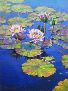 236x315 Water Lily Paintings Oil Painting By M Baldwin Depicting - Water Lilies Painting