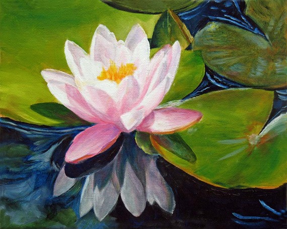 Water Lily Oil Painting at PaintingValley.com | Explore collection of ...