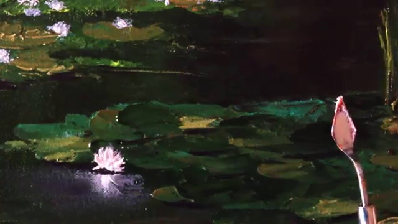 1280x720 Oil Painting - Water Lily Oil Painting