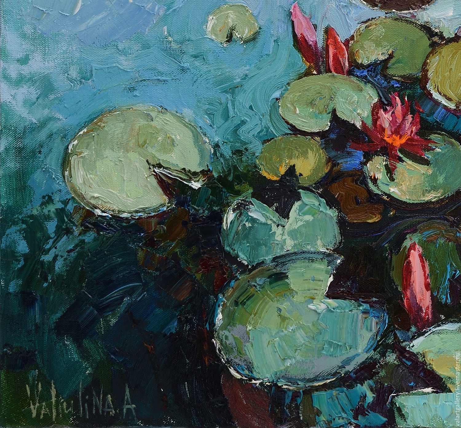 1500x1392 Pink Water Lilies Oil Painting Shop Online On Livemaster - Water Lily Oil Painting