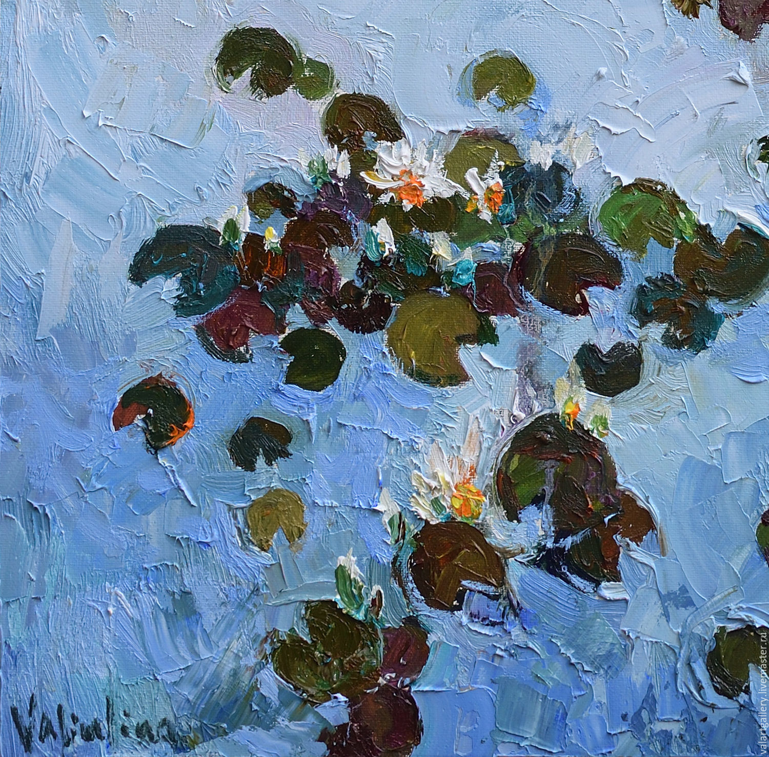 1500x1477 Water Lily Pond - Water Lily Oil Painting