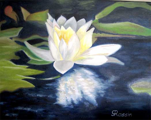 524x417 Gitana Rassin. Water Lily. Oil Painting. 2012 Art Star Creations - Water Lily Oil Painting