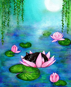 244x300 Monet Water Lilies - Water Lily Watercolor Painting