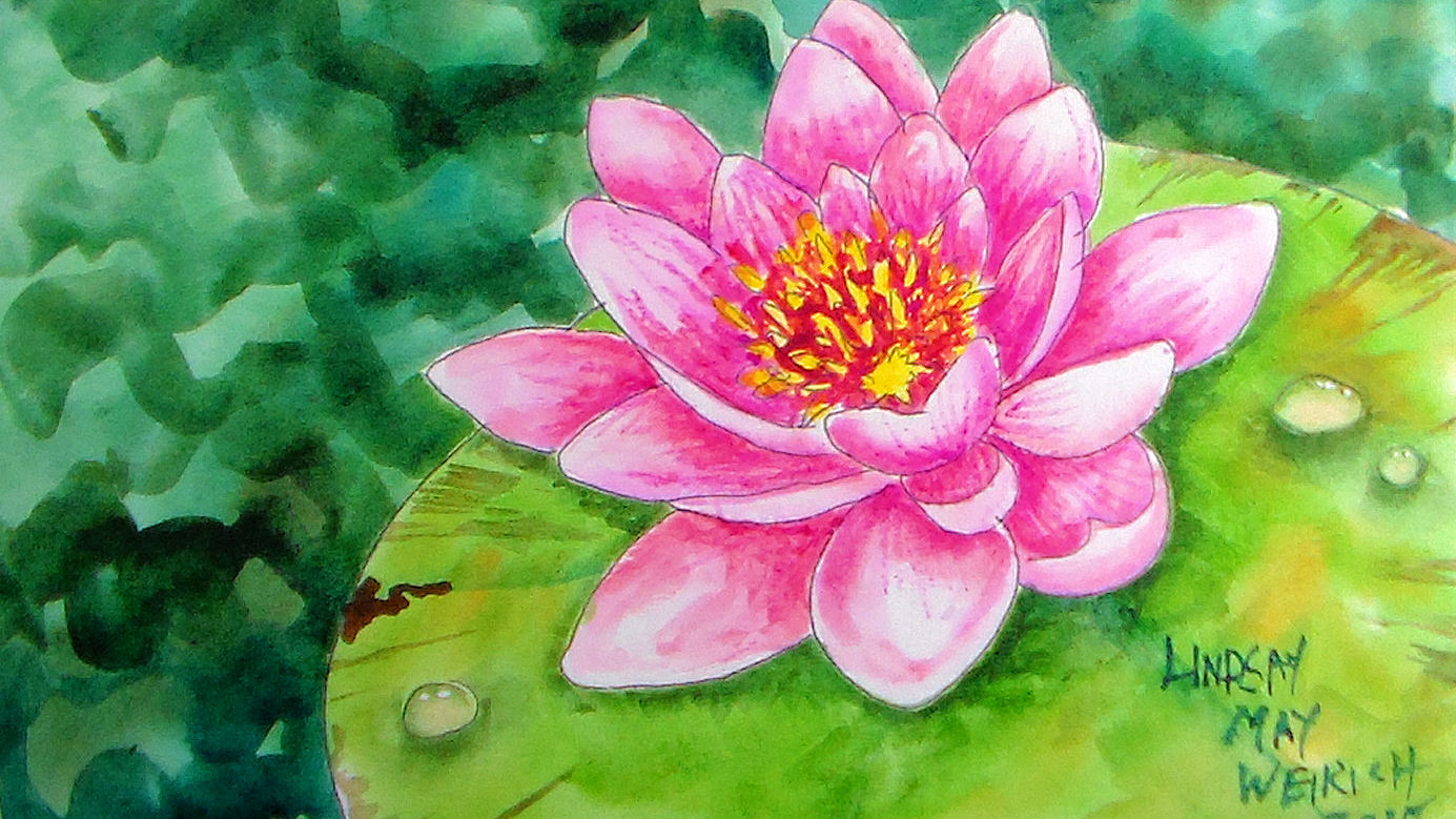 1385x779 How To Paint Water Lilies The Frugal Crafter Blog - Water Lily Watercolor Painting