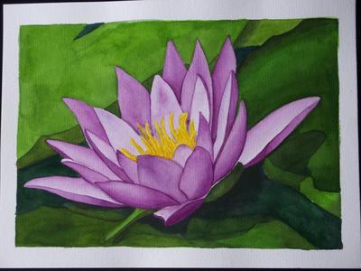 400x300 Waterlily - Water Lily Watercolor Painting
