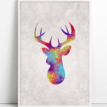 354x354 Shop Painted Deer Antlers On Wanelo - Water Painting A Buck