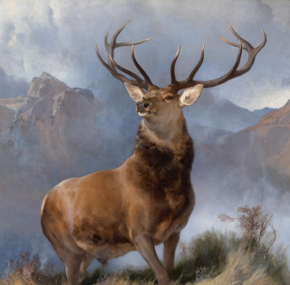 320x315 The Monarch Of The Glen (Painting) - Water Painting A Buck