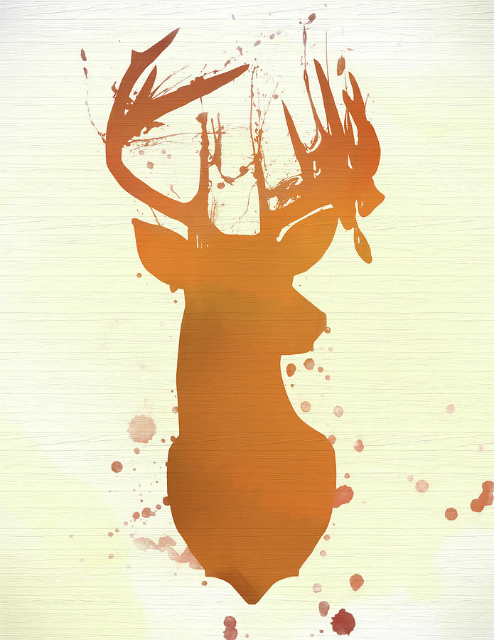 695x900 Watercolor Buck Deer Head On Wood Painting By Dan Sproul - Water Painting A Buck