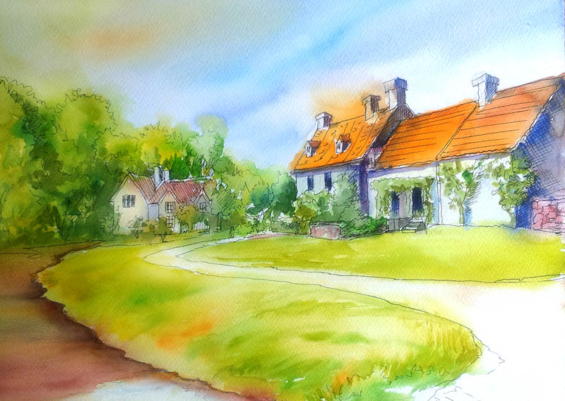 800x568 How Wash Techniques Are Used In Watercolor Paintings Watercolor - Water Painting Art