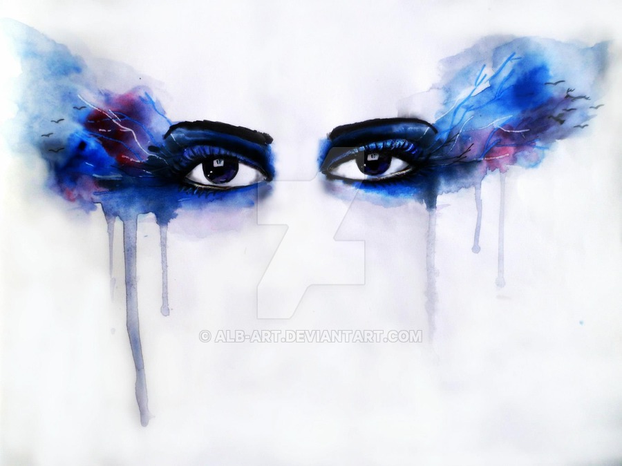 900x675 Quick Water Color Painting Of Eyes By Alb Art - Water Painting Artist