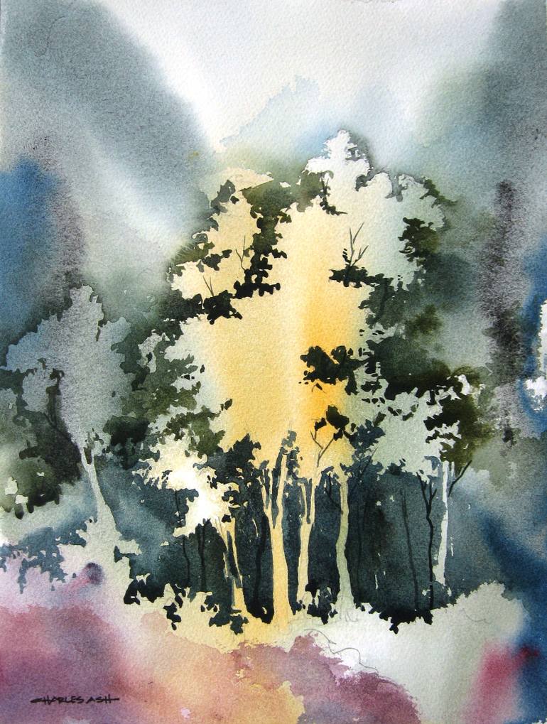 770x1019 Saatchi Art Little Aspen Grove Ii - Water Painting Artist