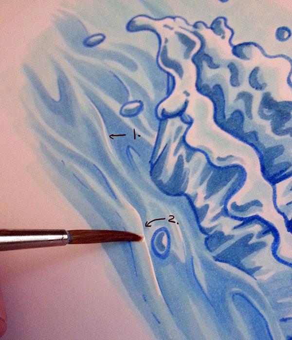 600x698 Drawing A Colorful Water Splash With Copic Markers Copic - Water Painting Drawing