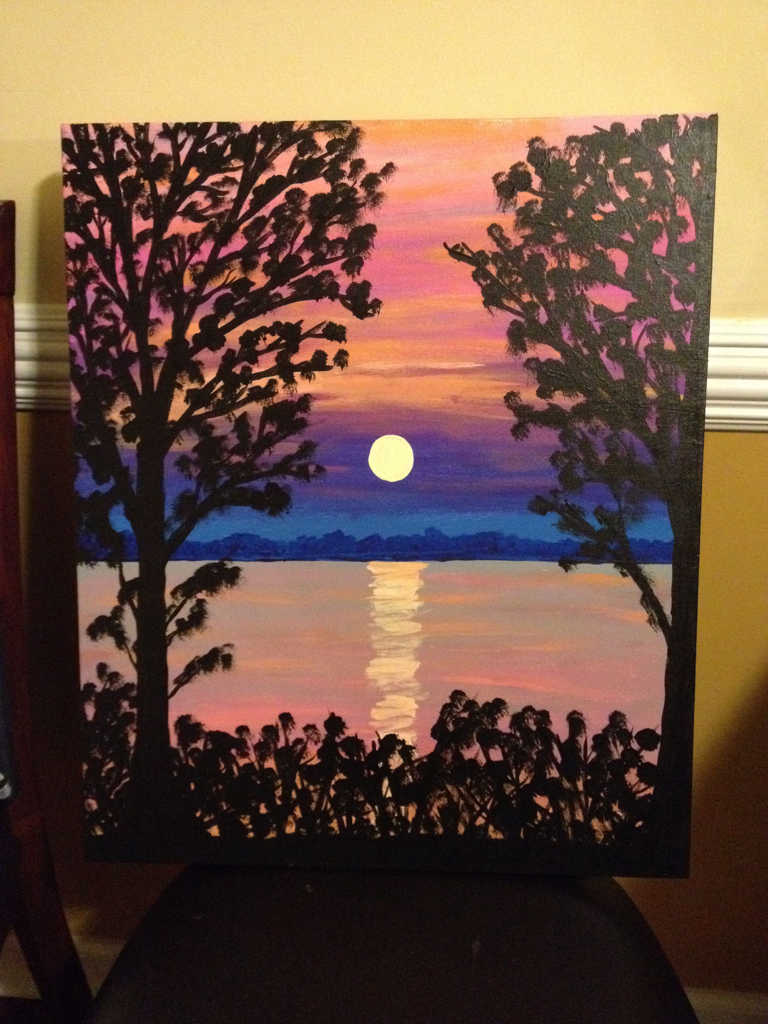 2448x3264 Canvas Painting Sunset On The Water My Paintings - Water Painting On Canvas