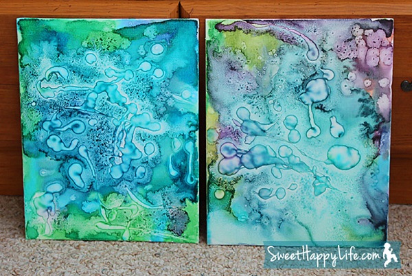 600x402 How To Paint With Watercolors, Glue And Salt Home Design, Garden - Water Painting On Canvas