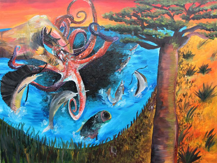 735x553 The 12 Best Man And Nature Images On Nature, Painting - Water Pollution Painting