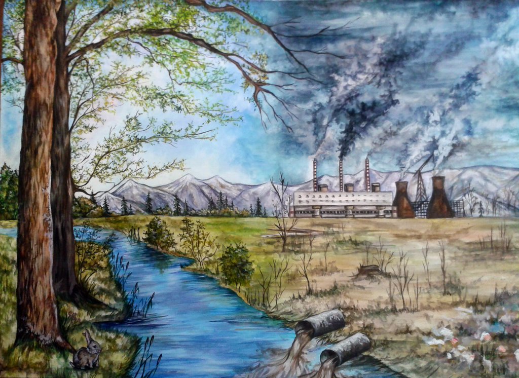 Pollution Paintings Search Result At PaintingValley Com   Water Pollution Painting 33 