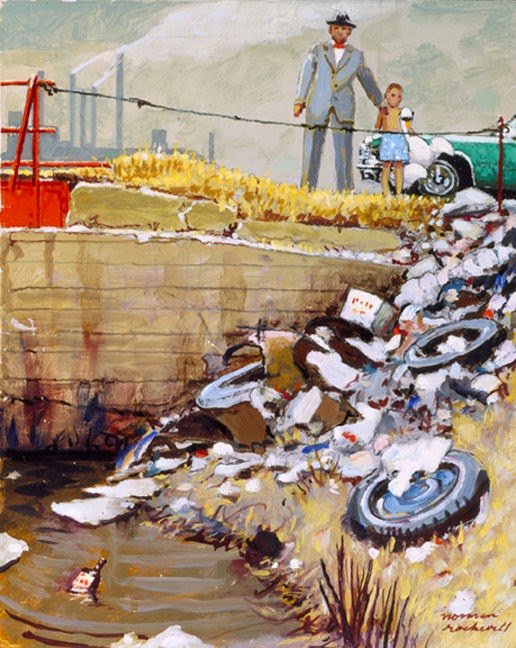 516x648 Lift Up Thine Eyes Was Norman Rockwell's Art Really Rockwellian - Water Pollution Painting