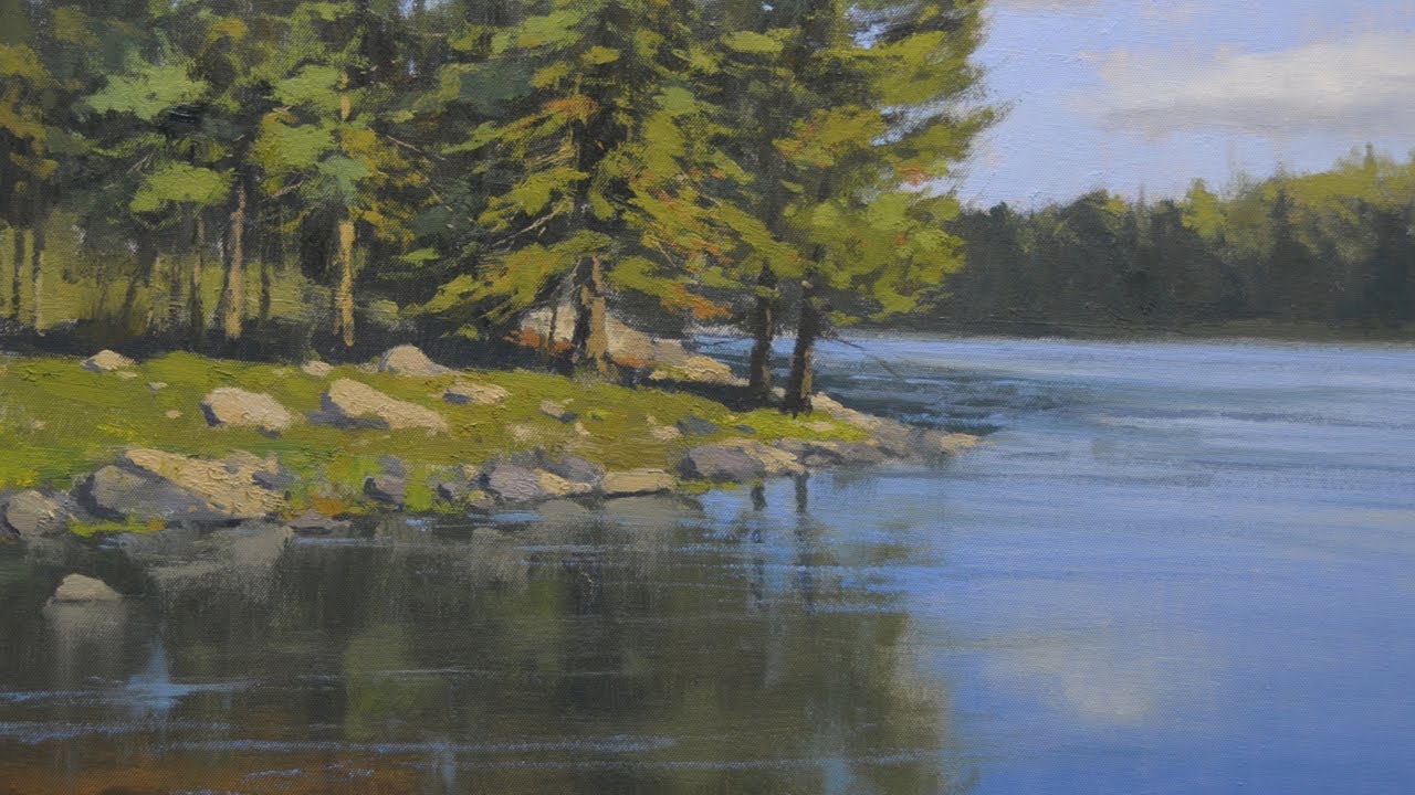 1280x720 How To Paint Water With Oil Paints - Water Reflection Painting