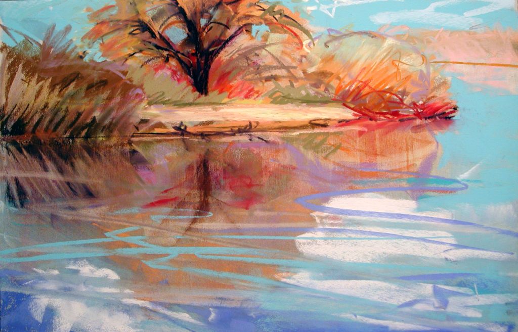 1024x657 Landscape Painting In Pastels Chapter Sixteen - Water Reflection Painting