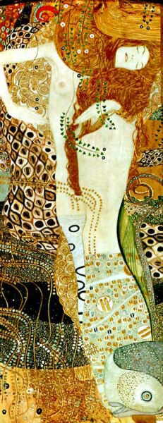 231x600 Klimt Water Snakes C.1909 - Water Snake Painting