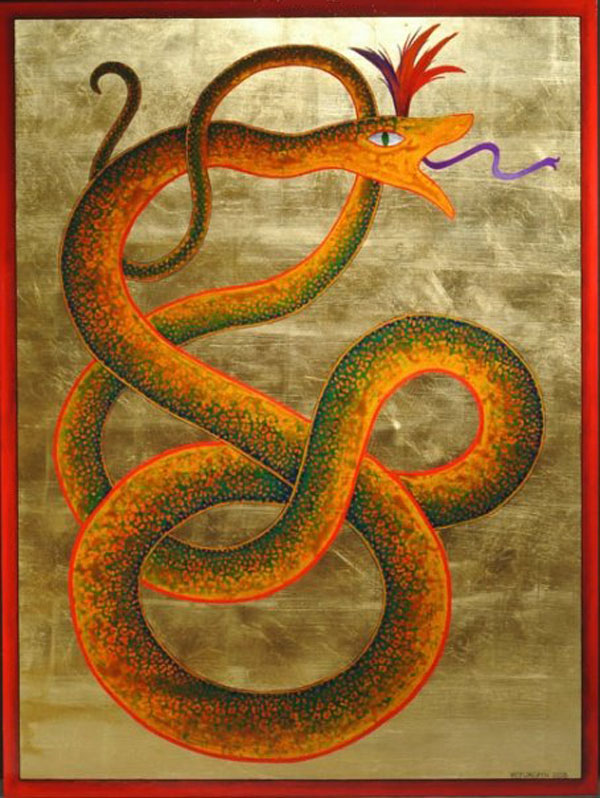 600x798 Ouroboros Awakening Sacred Flow - Water Snake Painting