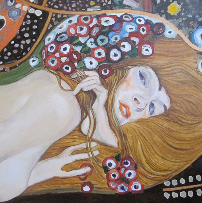 648x652 Water Snakes Gustav Klimt Jakov Deljana - Water Snake Painting