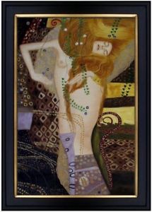 215x300 Framed Hand Painted Oil Painting Repro Gustav Klimt Water Snakes - Water Snake Painting