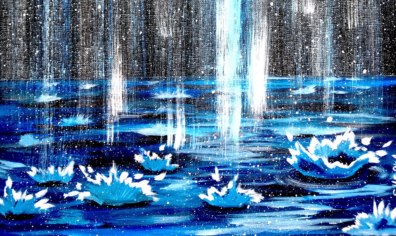 1280x762 Falling Rain - Water Splash Painting