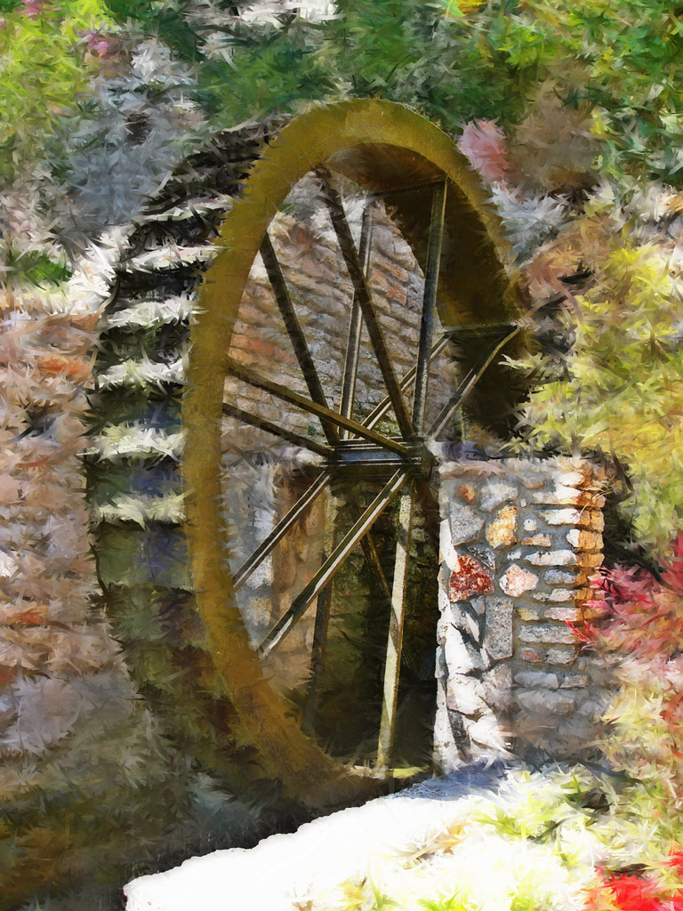 768x1024 Water Wheel - Water Wheel Painting