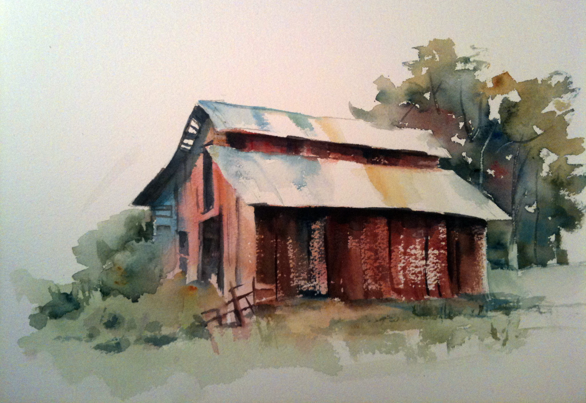 2048x1410 Introduction To Watercolor Classes - Watercolor Barn Painting