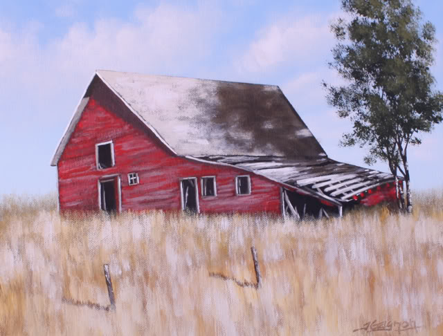 640x486 Old Red Barn Acrylic Painting Lesson Tim Gagnon Studio - Watercolor Barn Painting