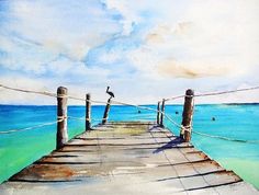 236x178 St. Pete Beach Sunset By Gabriela Valencia World Art - Watercolor Beach Painting