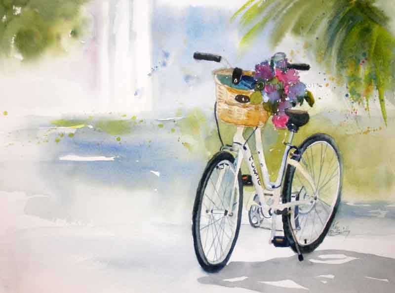800x593 May Monthly Challenge Bicycles! [Archive] - Watercolor Bicycle Painting