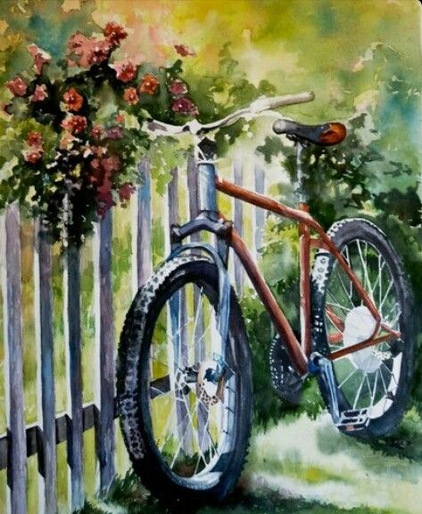 473x577 Pin By Arun Kr On Draw And Paint Watercolor - Watercolor Bicycle Painting