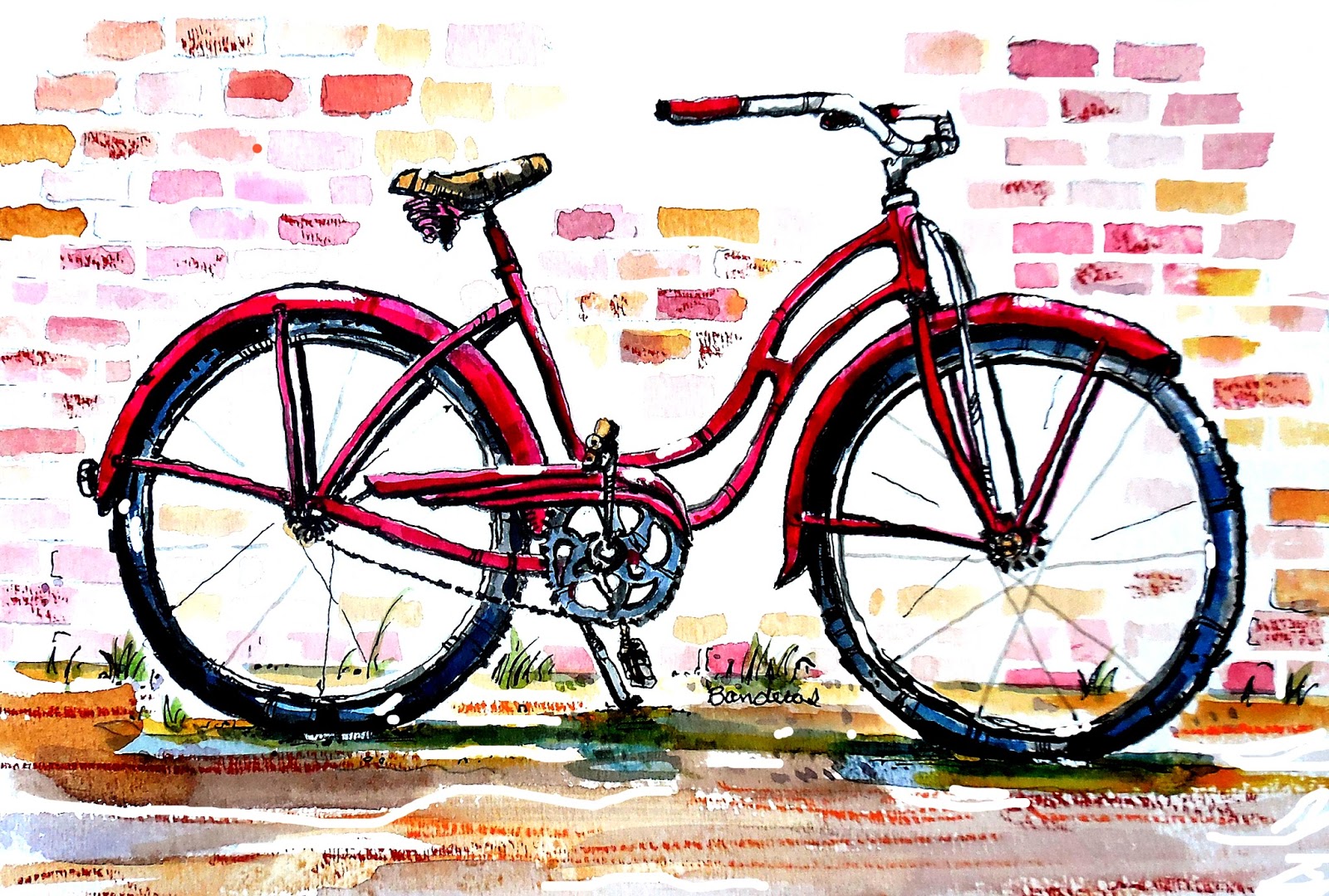 Watercolor Bicycle Painting At PaintingValley Com Explore Collection   Watercolor Bicycle Painting 31 