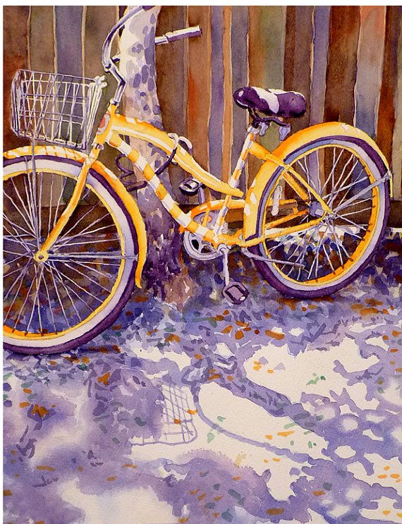 570x743 Watercolor Painting Awesome Draw And Painting - Watercolor Bicycle Painting