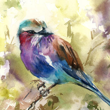 354x354 Bird Watercolor Painting Art Print - Watercolor Bird Painting
