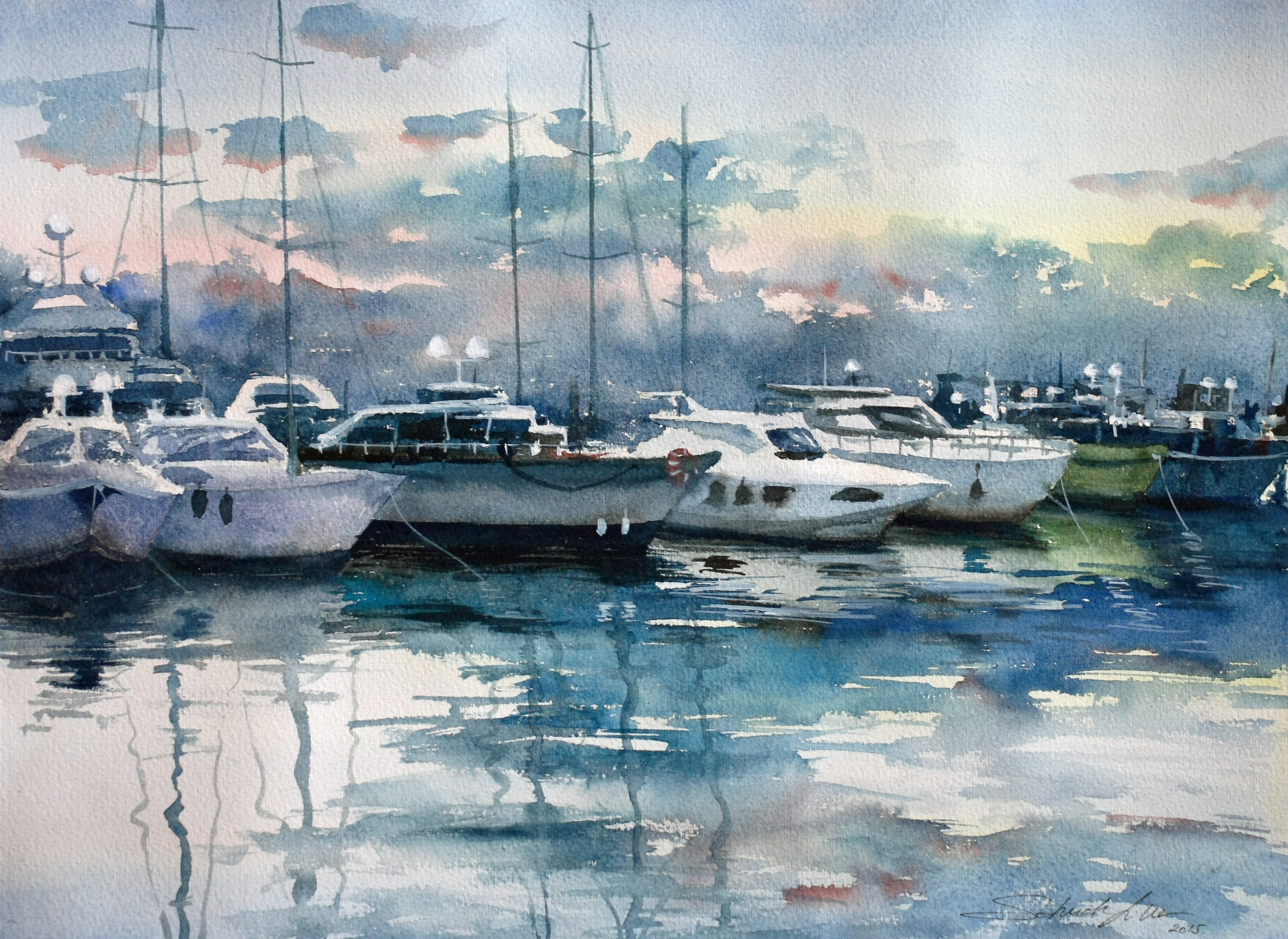 2977x2171 Sketchbook By Lilla Schuch - Watercolor Boat Painting