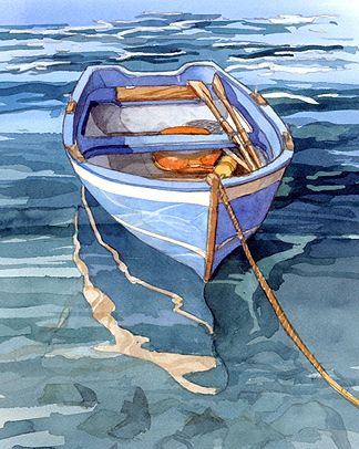 324x406 Vernazzareflection.jpg This Is A Watercolor But Could Be - Watercolor Boat Painting