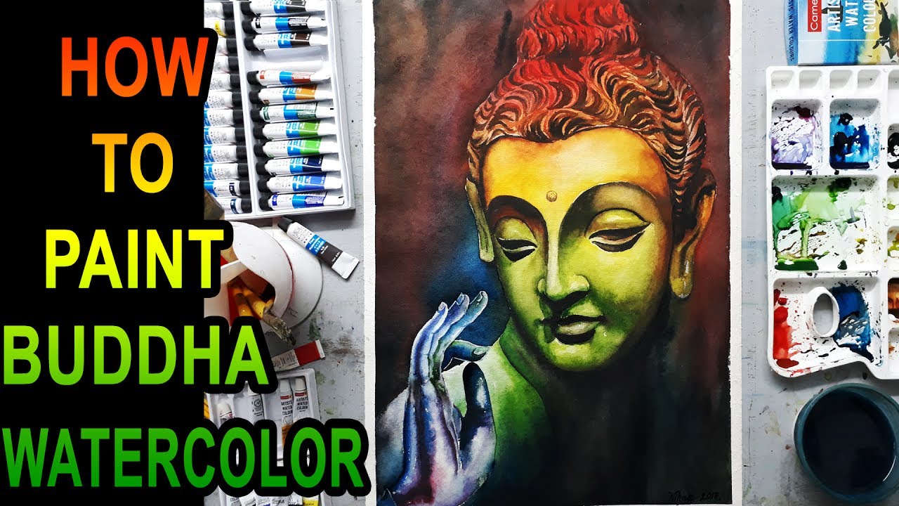 1280x720 How To Paint Buddha In Watercolor On Handmade Paper Buddha - Watercolor Buddha Painting
