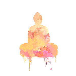 300x300 Watercolor Buddha Art Painting By Anita Mihalyi - Watercolor Buddha Painting