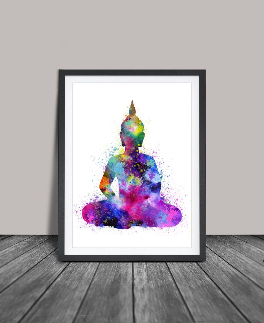 900x1100 Sapphiresoul Buddha Wall Art, Buddha Painting , Yoga Print - Watercolor Buddha Painting